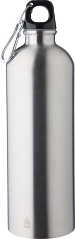 Recycelte einwandige Edelstahlflasche (750 ml) Emeric – Silber bedrucken, Art.-Nr. 032999999_1204263