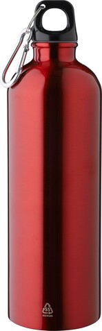 Recycelte einwandige Edelstahlflasche (750 ml) Emeric – Rot bedrucken, Art.-Nr. 008999999_1204263