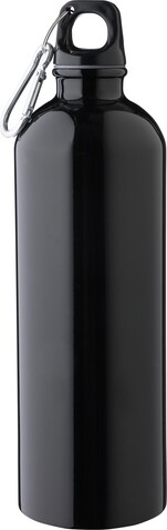 Recycelte einwandige Edelstahlflasche (750 ml) Emeric – Schwarz bedrucken, Art.-Nr. 001999999_1204263