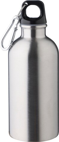 Einwandige Flasche aus recyceltem Edelstahl (400 ml) Sable – Silber bedrucken, Art.-Nr. 032999999_1204264