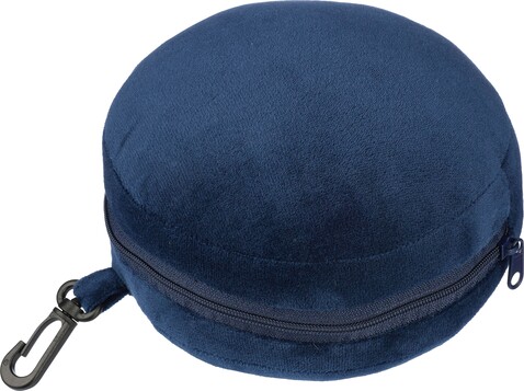 Reisekissen Leontine | 2-in-1 mit Schlafmaske – Blau bedrucken, Art.-Nr. 005999999_1206636