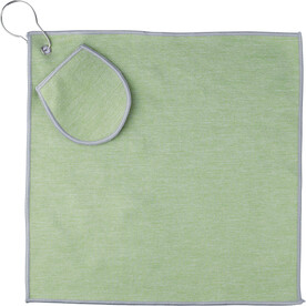 Golfhandtuch Idris | Recycelt | Mit Tasche – Hellgrün bedrucken, Art.-Nr. 029999999_1206641