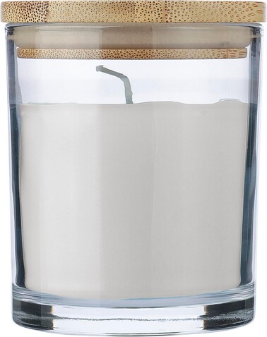 Kerze Riven | Glas mit Bambusdeckel – Weiß bedrucken, Art.-Nr. 002999999_1207021 Kerze Riven | Glas mit Bambusdeckel – Weiß bedrucken, Art.-Nr. 002999999_1207021