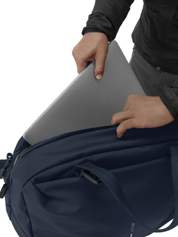 Urban wasserabweisende Wochenendtasche navy blau, grau bedrucken, Art.-Nr. P706.2925