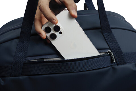 Urban wasserabweisende Wochenendtasche navy blau, grau bedrucken, Art.-Nr. P706.2925
