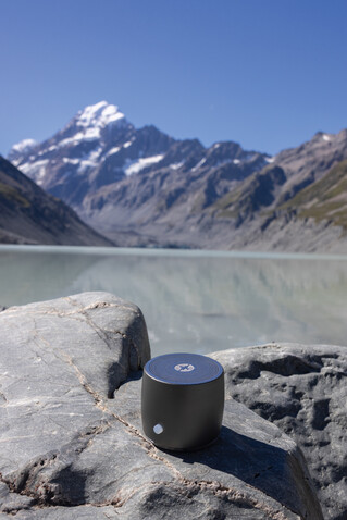 Swiss Peak 3W Basslautsprecher aus RCS recyceltem Aluminium grau bedrucken, Art.-Nr. P331.002