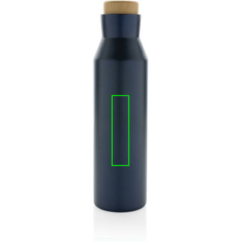 Gaia Vakuumflasche aus RCS recyceltem Stainless-Steel blau bedrucken, Art.-Nr. P435.525
