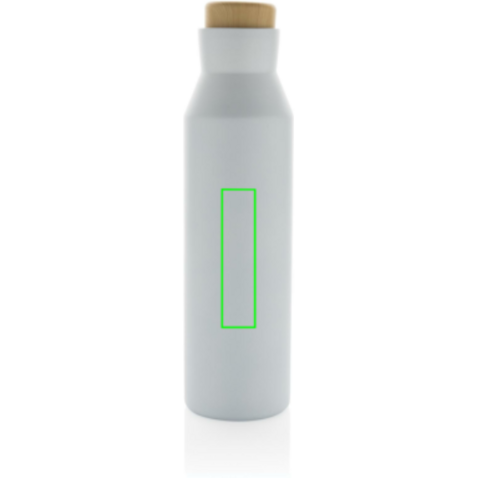 Gaia Vakuumflasche aus RCS recyceltem Stainless-Steel weiß bedrucken, Art.-Nr. P435.523