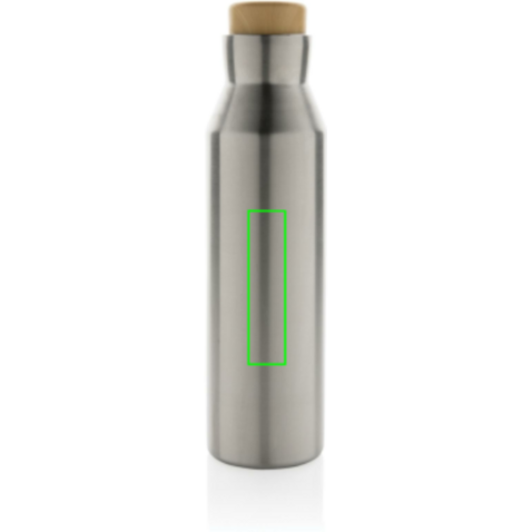 Gaia Vakuumflasche aus RCS recyceltem Stainless-Steel silber bedrucken, Art.-Nr. P435.522