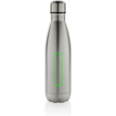 Eureka einwandige Wasserflasche aus RCS rec. Stainless-Steel silber bedrucken, Art.-Nr. P435.722