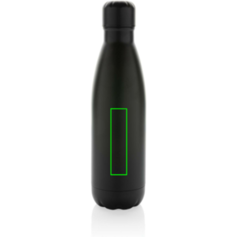 Eureka einwandige Wasserflasche aus RCS rec. Stainless-Steel schwarz bedrucken, Art.-Nr. P435.721