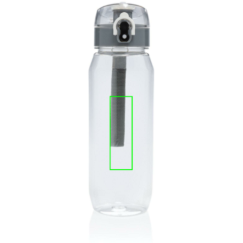 Yide verschließbare Wasserflasche aus RCS rec. PET, 800ml transparent bedrucken, Art.-Nr. P437.020