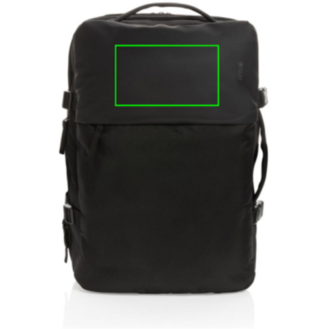 Swiss Peak AWARE™ RPET 15.6&quot; erweiterbarer Wochenendrucksack schwarz bedrucken, Art.-Nr. P762.791