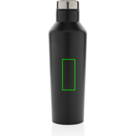 Moderne Vakuum-Flasche aus Stainless Steel schwarz bedrucken, Art.-Nr. P436.761