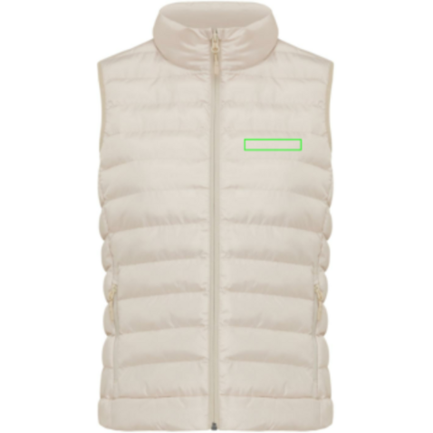 IQONIQ Meru Damen Bodywarmer aus recyceltem Polyester beige bedrucken, Art.-Nr. T4702.030.XXXL