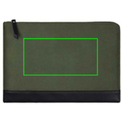 VINGA Marlow 14&quot; Laptop Sleeve aus RCS recyceltem Polyester grün, schwarz bedrucken, Art.-Nr. V7880809