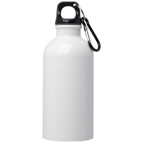 Oregon 400 ml RCS-zertifizierte, einwandige Trinkflasche aus Edelstahl mit Karabinerhaken, weiss bedrucken, Art.-Nr. 10086001