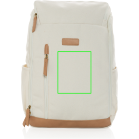 Impact AWARE™ 16 oz. r recyceltem canvas 15&quot; Laptop-Rucksack off white bedrucken, Art.-Nr. P760.240