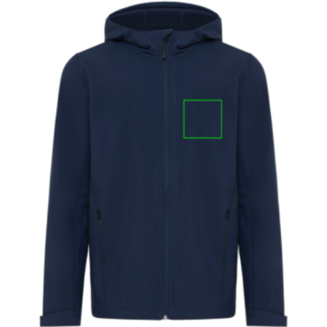 IQONIQ Makalu Herren Softshelljacke aus recyceltem Polyester navy blau bedrucken, Art.-Nr. T1700.002.XXL