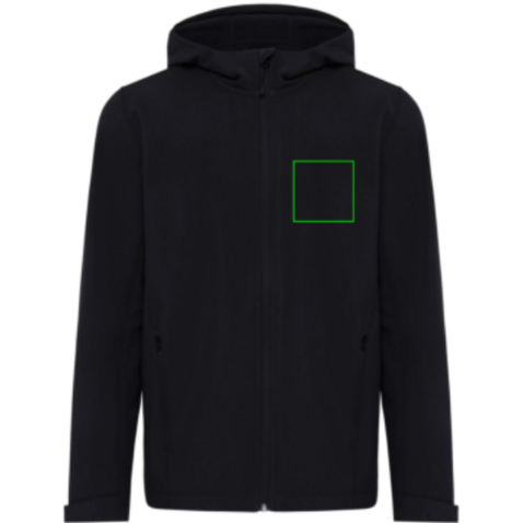 IQONIQ Makalu Herren Softshelljacke aus recyceltem Polyester schwarz bedrucken, Art.-Nr. T1700.001.5XL