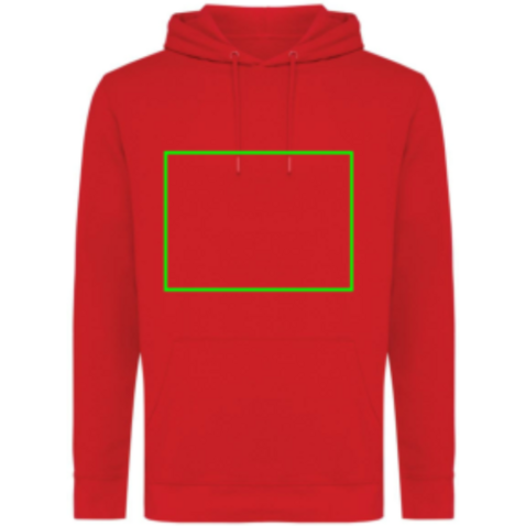 IQONIQ Jasper Hoodie aus recycelter Baumwolle rot bedrucken, Art.-Nr. T9400.029.L