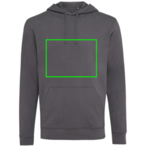 IQONIQ Jasper Hoodie aus recycelter Baumwolle anthrazit bedrucken, Art.-Nr. T9400.019.XL