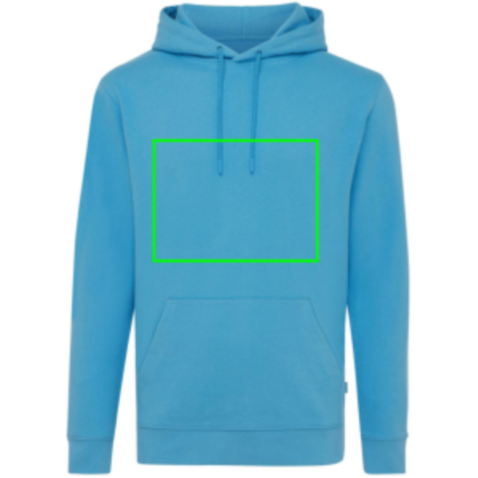 IQONIQ Jasper Hoodie aus recycelter Baumwolle tranquil blue bedrucken, Art.-Nr. T9400.010.XXS