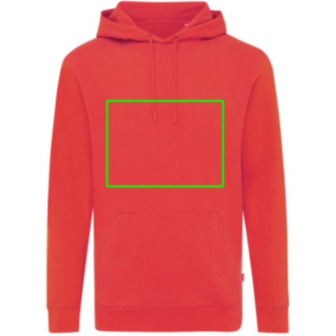 IQONIQ Jasper Hoodie aus recycelter Baumwolle luscious red bedrucken, Art.-Nr. T9400.008.S