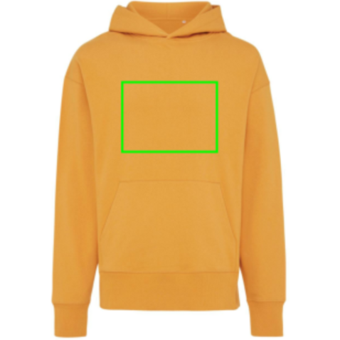 IQONIQ Yoho Relax-Hoodie aus recycelter Baumwolle sundial orange bedrucken, Art.-Nr. T9402.012.XXXL