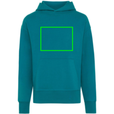 IQONIQ Yoho Relax-Hoodie aus recycelter Baumwolle verdigris bedrucken, Art.-Nr. T9402.009.L