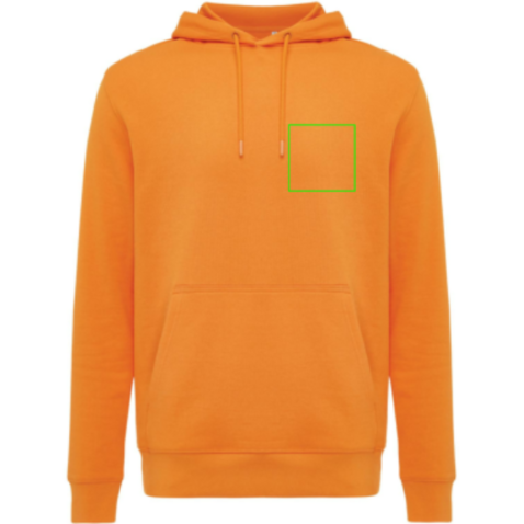 IQONIQ Rila Lightweight Hoodie aus recycelter Baumwolle orange bedrucken, Art.-Nr. T9404.044.XL