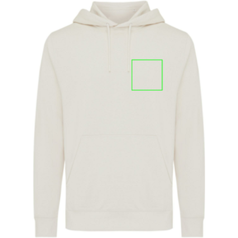 IQONIQ Rila Lightweight Hoodie aus recycelter Baumwolle ivory white bedrucken, Art.-Nr. T9404.040.XS