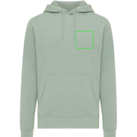 IQONIQ Rila Lightweight Hoodie aus recycelter Baumwolle Iceberg green bedrucken, Art.-Nr. T9404.023.XL