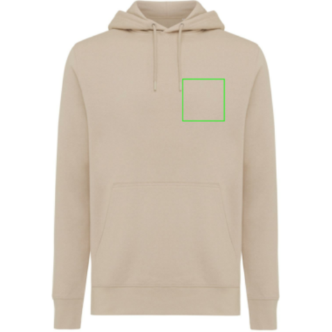 IQONIQ Rila Lightweight Hoodie aus recycelter Baumwolle desert bedrucken, Art.-Nr. T9404.006.M