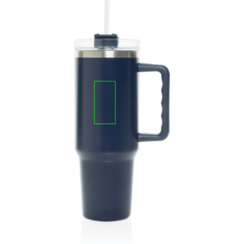 Peakflow Becher aus RCS recyceltem Stainless Steel 1200ml navy blau bedrucken, Art.-Nr. P437.3325
