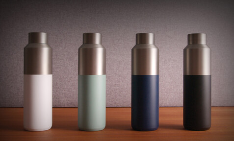 Fluid Flasche aus RCS-zertifiziert recyceltem Stahl, 600ml grün bedrucken, Art.-Nr. P437.0717