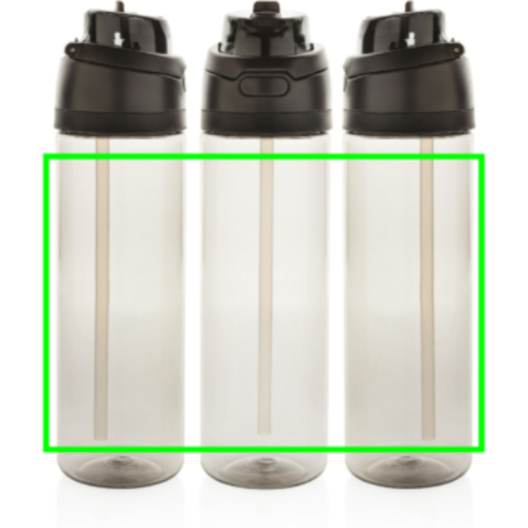 Omni Sip Wasserflasche 800ml aus RCS RPET schwarz bedrucken, Art.-Nr. P437.0901