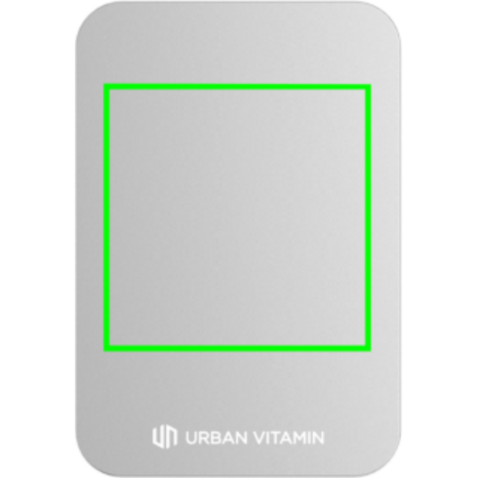 Urban Vitamin Burbank 3000mAh Powerbank aus RCS Plastik/Alu silber bedrucken, Art.-Nr. P322.812