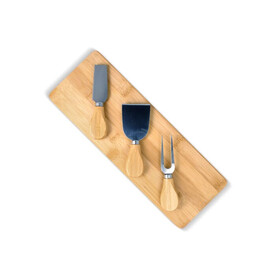 3er Bambus-Käse-Servier-Set - Natur bedrucken, Art.-Nr. LT94494-N0094