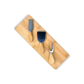 3er Bambus-Käse-Servier-Set - Natur bedrucken, Art.-Nr. LT94494-N0094