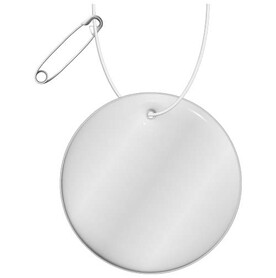RFX™ H-16 runder, leichter, reflektierender PVC-Anhänger – medium, weiss bedrucken, Art.-Nr. 1PR12901