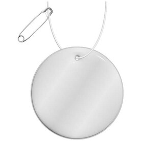 RFX™ H-16 runder, leichter, reflektierender PVC-Anhänger – medium, weiss bedrucken, Art.-Nr. 1PR12901