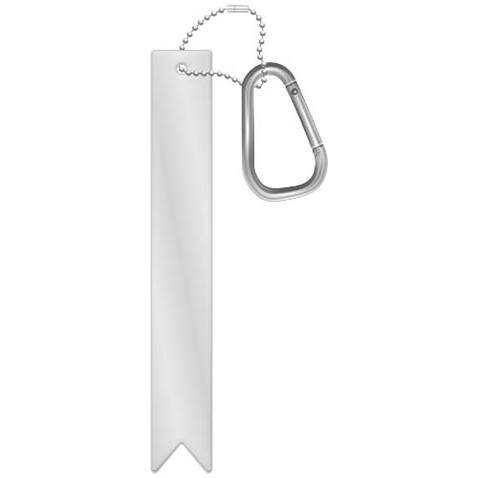 RFX™ H-9 leichter, reflektierender PVC-Anhänger mit Karabiner, weiss bedrucken, Art.-Nr. 1PR13201