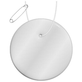 RFX™ H-16 runder, leichter, reflektierender PVC-Anhänger, weiss bedrucken, Art.-Nr. 1PR13301
