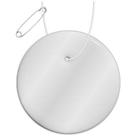 RFX™ H-16 runder, leichter, reflektierender PVC-Anhänger, weiss bedrucken, Art.-Nr. 1PR13301