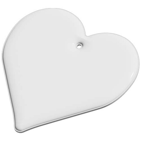 RFX™ H-16 leichter, reflektierender PVC-Anhänger Herz, weiss bedrucken, Art.-Nr. 1PR13401