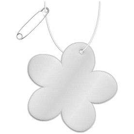 RFX™ H-13 leichter, reflektierender PVC-Anhänger Blume, weiss bedrucken, Art.-Nr. 1PR13701