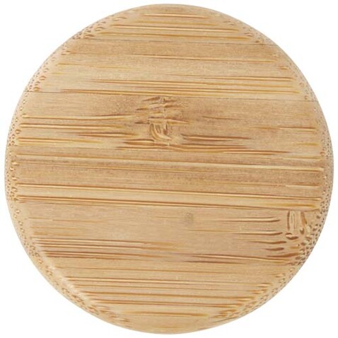 Lume 500 ml Flasche aus mattiertem Kalknatronglas mit Bambusdeckel, weiss bedrucken, Art.-Nr. 10083001 Lume 500 ml Flasche aus mattiertem Kalknatronglas mit Bambusdeckel, weiss bedrucken, Art.-Nr. 10083001