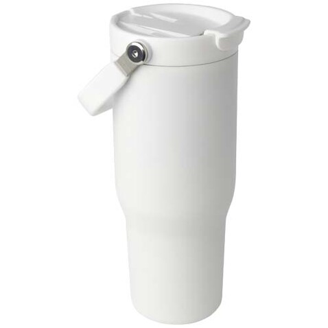 Bronx 900 ml RCS-zertifizierter Kupfer-Vakuum Isolierbecher aus Edelstahl mit Doppelfunktionsdeckel, weiss bedrucken, Art.-Nr. 10086401