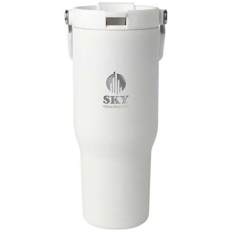 Bronx 900 ml RCS-zertifizierter Kupfer-Vakuum Isolierbecher aus Edelstahl mit Doppelfunktionsdeckel, weiss bedrucken, Art.-Nr. 10086401